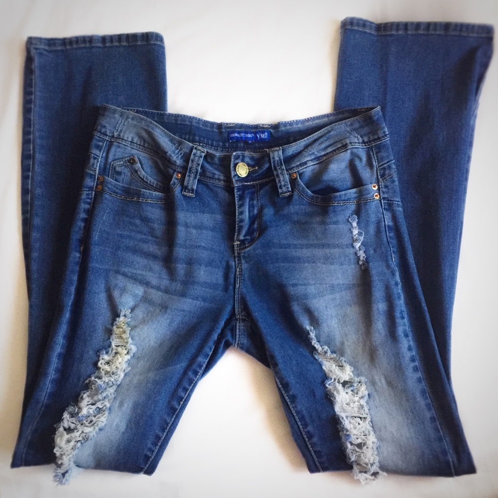 YMI Ripped Bootcut Jeans